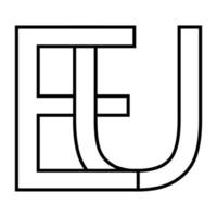 Logo Zeichen EU ue Symbol Europa europäisch Union interlaced Briefe e t vektor