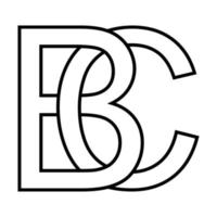 logotyp tecken före Kristus, cb ikon tecken två interlaced brev b och c vektor logotyp före Kristus, cb först huvudstad brev mönster alfabet b, c