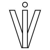 Logo Zeichen iv vi Symbol nft interlaced Briefe ich v vektor