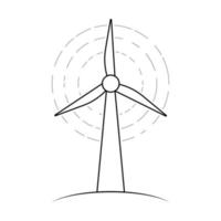 Wind Bauernhof Leistung Bahnhof Pflanze Windmühle, Symbol ökologisch freundlich Grün Energie vektor