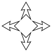 Logo tätowieren Pfeile von das Kardinal Richtung, Vektor Geschäft Zeichen Pfeile und Platz innen, Symbol International Handel und Geschäft