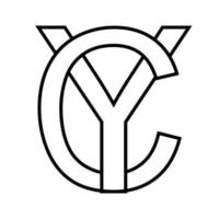 Logo Zeichen yc cy Symbol Zeichen interlaced Briefe c y vektor