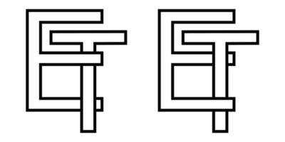 Logo Zeichen et te Symbol Zeichen interlaced Briefe T, e Vektor Logo und, te zuerst Hauptstadt Briefe Muster Alphabet e, t