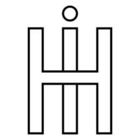 Logo Zeichen Hallo ich h Symbol nft interlaced Briefe ich h vektor