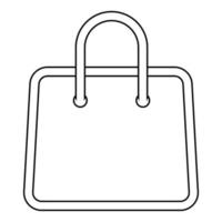 ikon väska affär, logotyp linje gåva enkel väska eco papper vektor