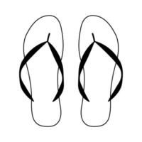 flip flop sandal ikon, flip flops skor för sommar linje toffel vektor