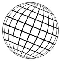 klot logotyp planet jord 3d sfär, klot ram meridian tråd rutnät vektor
