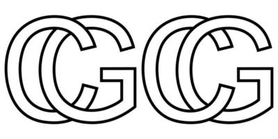 Logo Zeichen gc cg Symbol Zeichen zwei interlaced Briefe G, c Vektor Logo gc, cg zuerst Hauptstadt Briefe Muster Alphabet G, c
