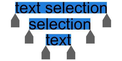 Symbol Text Auswahl Zeichen, Vektor Text Auswahl Zeichen Blau mit Begrenzer