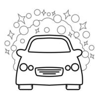 Auto waschen Logo Symbol, Auto waschen mit Schaum bis um funkelnd sauber vektor