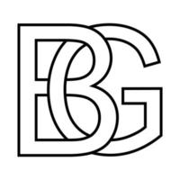 logotyp tecken bg gb ikon tecken två interlaced brev b, g vektor logotyp bg, gb först huvudstad brev mönster alfabet b, g