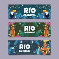 fira rio karneval banner uppsättning vektor