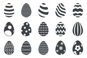 glücklich Ostern. Ostern Eier einstellen mit anders Textur, und Motiv. vektor