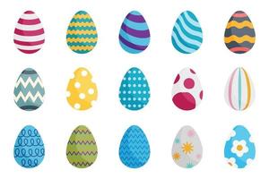 glücklich Ostern. Ostern Eier einstellen eben Stil mit anders Textur, und Motiv. vektor