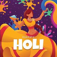 ein Mädchentanz zum Feiern des Holi Festivals
