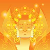 Budha-Konzept in orange und gelb leuchten vektor