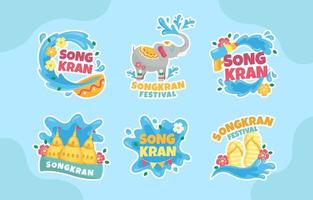 Songkran Spaß Wasserspritzfest vektor