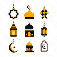 eid mubarak icon set vektor