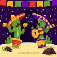 fröhlicher kaktus feiert cinco de mayo vektor