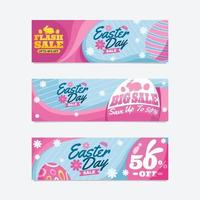 Happy Easter Day Sale Banner Set vektor