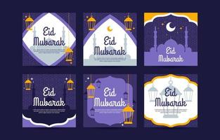 eid mubarak Social Media Beitragsvorlage vektor