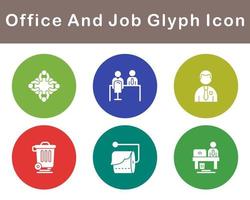 Arbeit Büro und Job Vektor Symbol einstellen