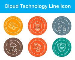 Wolke Technologie Vektor Symbol einstellen