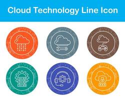 Wolke Technologie Vektor Symbol einstellen