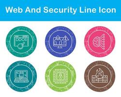 webb och säkerhet vektor ikon uppsättning