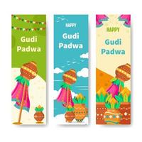 glad gudi padwa bannersamling vektor