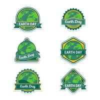 Earth Day Abzeichen Stil Aufkleber Design vektor