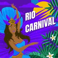 Rio Festival Tänzer mit lila Hintergrund vektor