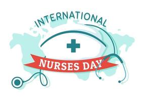 International Krankenschwestern Tag auf kann 12 Illustration zum Beiträge Das Krankenschwester machen zu Gesellschaft im eben Karikatur Hand gezeichnet zum Landung Seite Vorlagen vektor