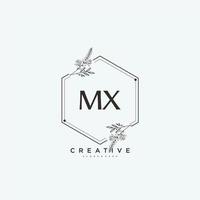 mx Schönheit Vektor Initiale Logo Kunst, Handschrift Logo von Initiale Unterschrift, Hochzeit, Mode, Schmuck, Boutique, Blumen- und botanisch mit kreativ Vorlage zum irgendein Unternehmen oder Geschäft.