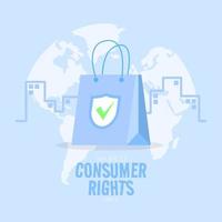 värld konsument rättigheter dag hälsning kort vektor
