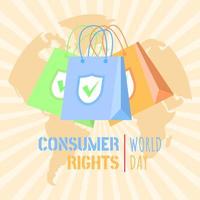 värld konsument rättigheter dag hälsning kort vektor