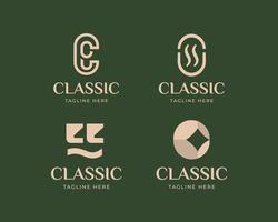 klassisk och elegant kaffe företag logotyp samling vektor
