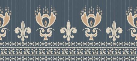 afrikanisch Ikat Paisley Stickerei. Batik Textil- Ikat Streifen nahtlos Muster Digital Vektor Design zum drucken Saree kurti Borneo Stoff Rand ikkat dupatta