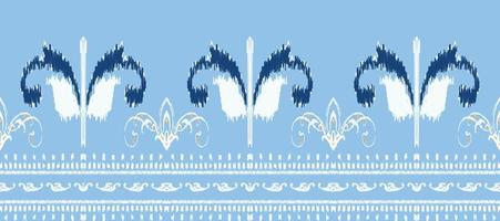afrikanisch Ikat Paisley Stickerei. Batik Textil- Ikat Stoff nahtlos Muster Digital Vektor Design zum drucken Saree kurti Borneo Stoff Rand ikkat dupatta