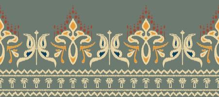 afrikansk ikat paisley broderi. etnisk ikat rand afrikansk ikat paisley broderi. batik textil- sömlös mönster digital vektor design för skriva ut saree kurti borneo tyg gräns ikkat dupatta