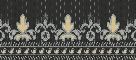 afrikansk ikat tyg paisley broderi bakgrund. geometrisk etnisk orientalisk mönster traditionell. ikat aztec stil abstrakt vektor illustration. design för skriva ut textur, tyg, saree, sari, matta.