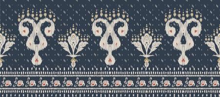 afrikanisch Ikat nahtlos Muster Stickerei Hintergrund. geometrisch ethnisch orientalisch Muster traditionell. Ikat aztekisch Stil abstrakt Vektor Illustration. Design zum drucken Textur, Stoff, Saree, Sari, Teppich.