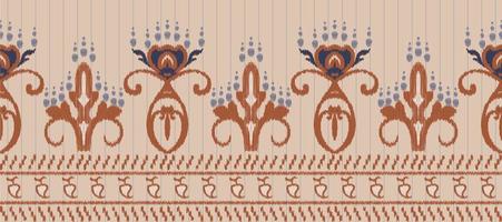 afrikansk ikat paisley broderi. batik textil- ikat blomma sömlös mönster digital vektor design för skriva ut saree kurti borneo tyg gräns ikkat dupatta