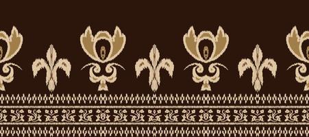 afrikansk ikat paisley broderi. batik textil- ikat Ränder sömlös mönster digital vektor design för skriva ut saree kurti borneo tyg gräns ikkat dupatta