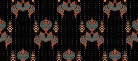 afrikanisch Ikat Paisley Stickerei. Batik Textil- Ikat Streifen nahtlos Muster Digital Vektor Design zum drucken Saree kurti Borneo Stoff Rand ikkat dupatta
