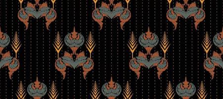 afrikansk ikat paisley broderi. batik textil- ikat Ränder sömlös mönster digital vektor design för skriva ut saree kurti borneo tyg gräns ikkat dupatta