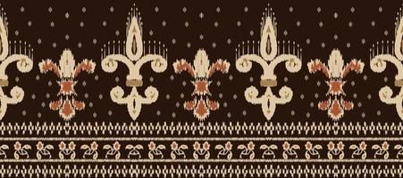 afrikansk ikat paisley broderi. batik textil- ikat skriva ut sömlös mönster digital vektor design för skriva ut saree kurti borneo tyg gräns ikkat dupatta