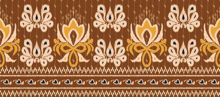 motiv ikat blommig paisley broderi bakgrund. geometrisk etnisk orientalisk mönster traditionell. ikat aztec stil abstrakt vektor illustration. design för skriva ut textur, tyg, saree, sari, matta.
