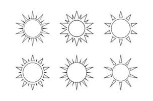 Sonne Symbol Gliederung Vektor. einfach minimal modern Design. vektor