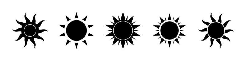 Boho himmlisch Sonne Symbol Logo Silhouette Satz. einfach modern abstrakt Design zum Vorlagen, Drucke, Netz, Sozial Medien Beiträge vektor
